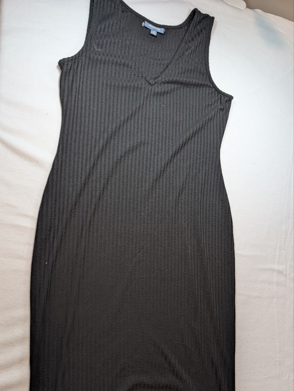 Modcloth Women's Black Ribbed V-Neck Tank Dress